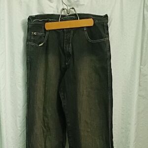 Men's Black Distressed SOUTHPOLE Baggy Jeans